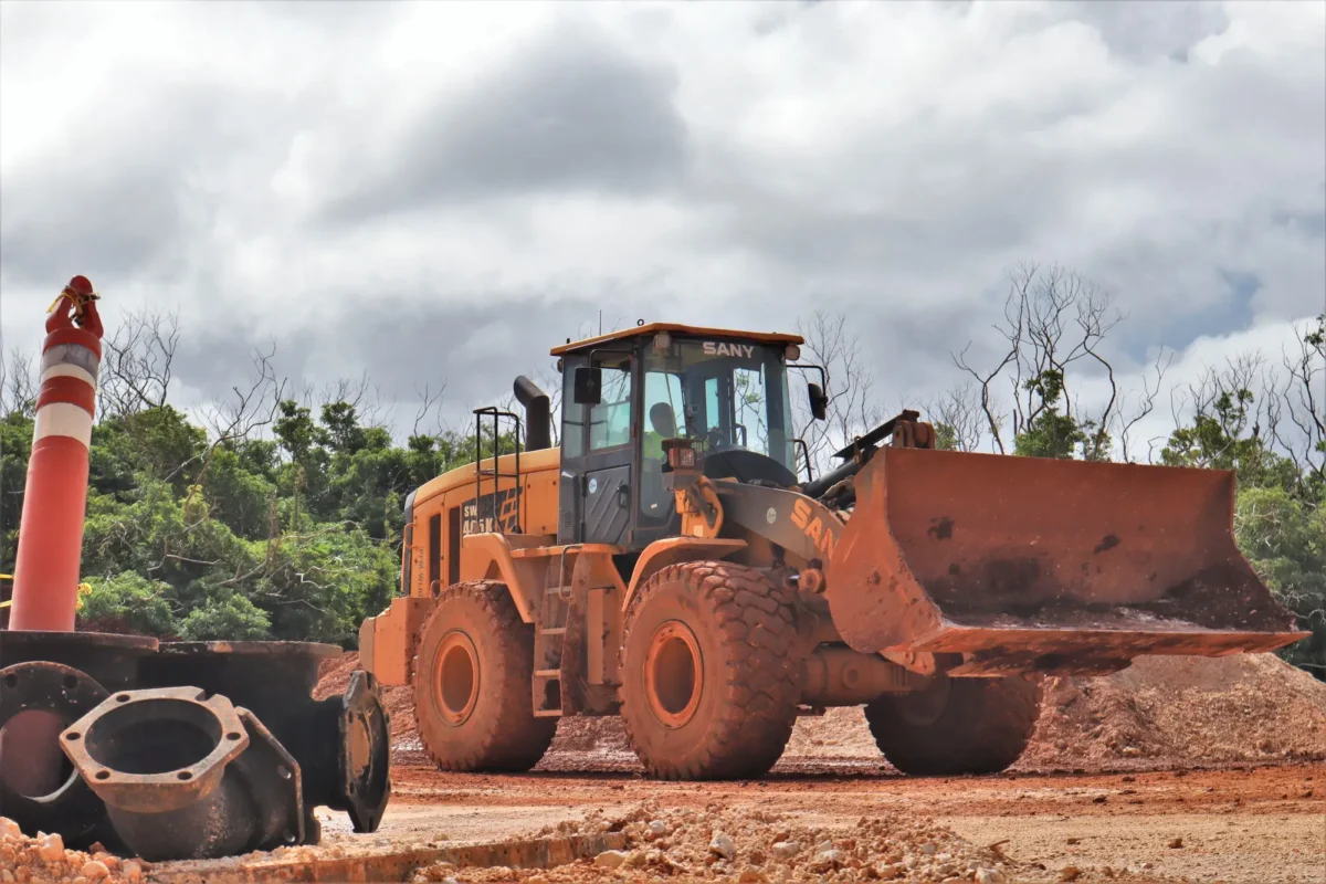 Wheel loader at an overseas construction site