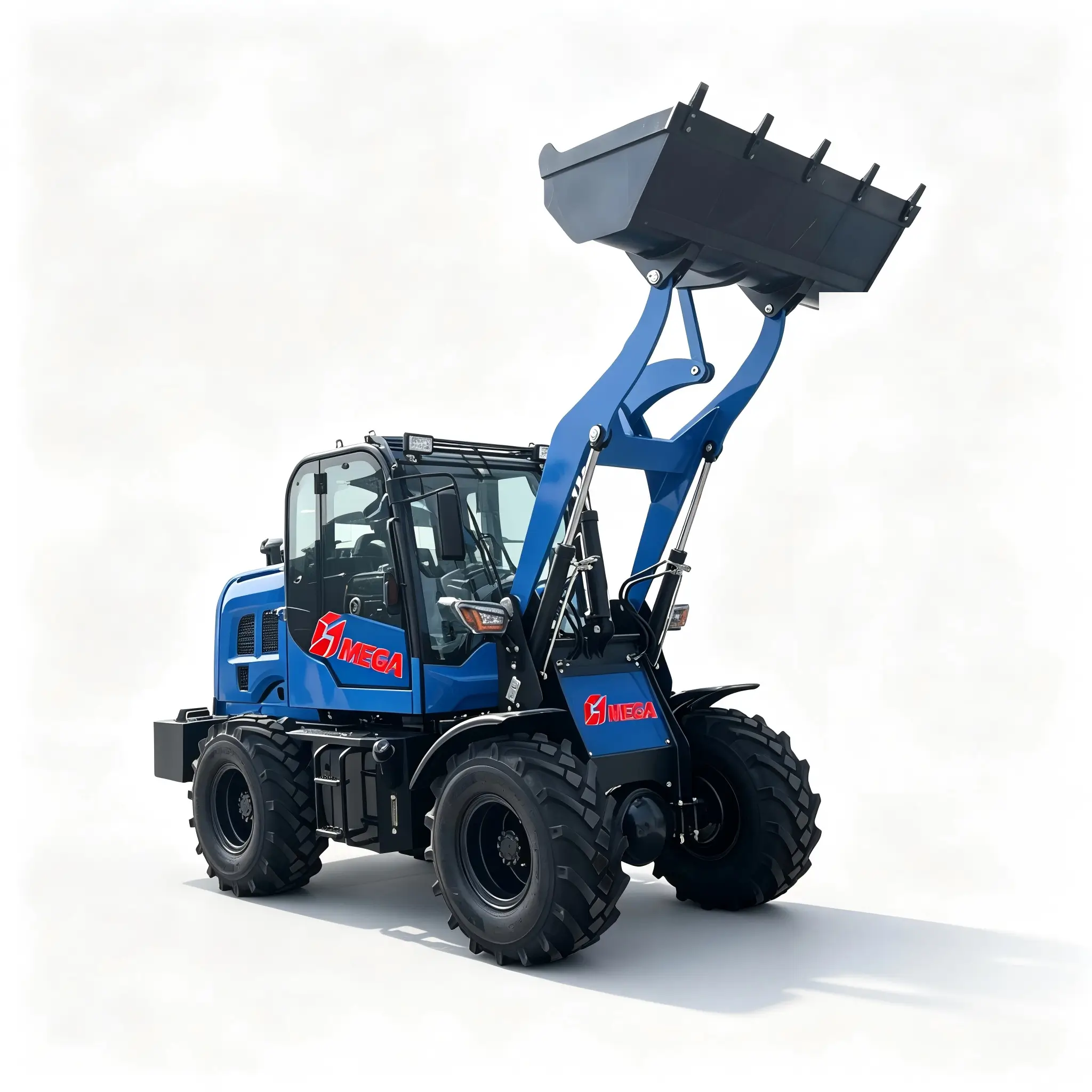 MG910 Wheel Loader raised bucket view