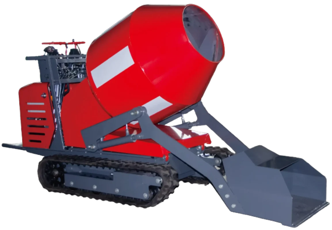CMT500C compact self-loading concrete mixer for workflow comparison with MGP2000