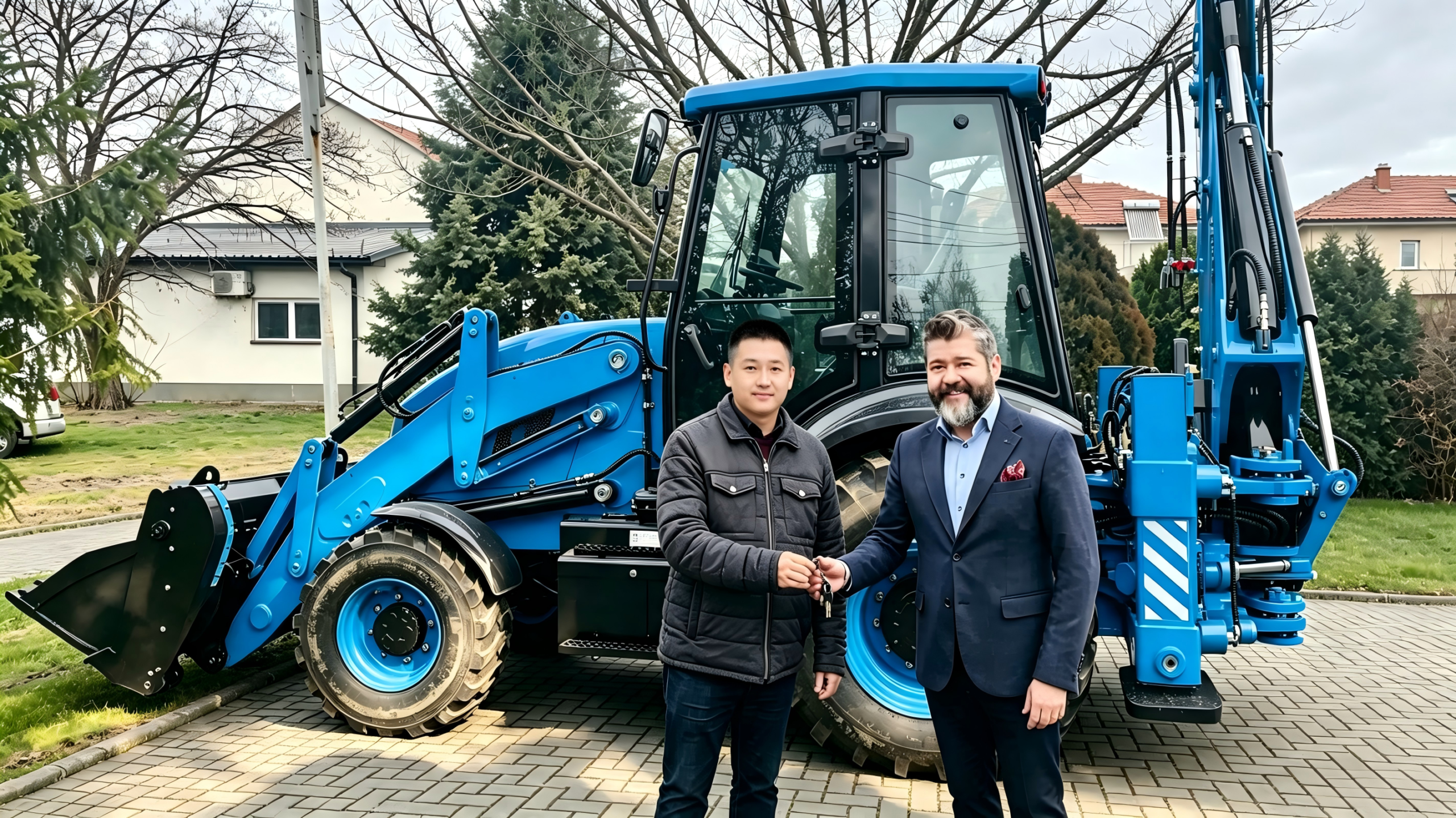 MEGA backhoe loader customer visit