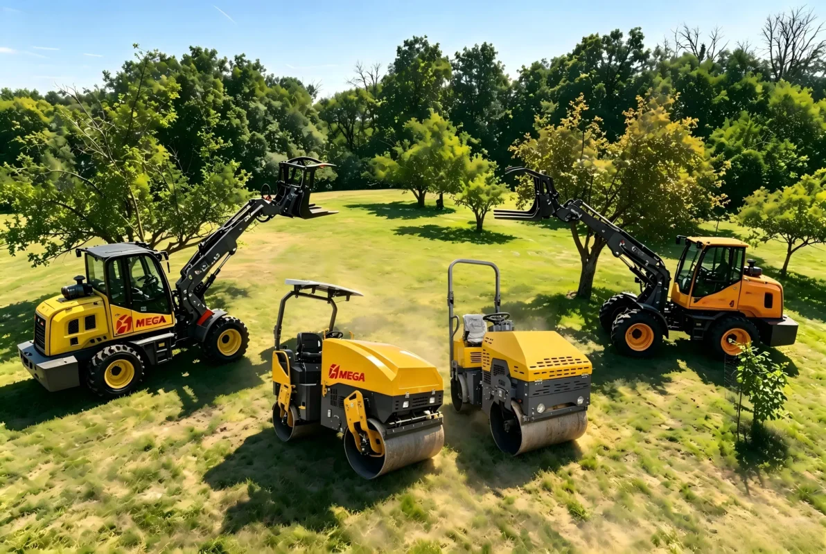 02国外项目成功案例展示-Overseas Construction Machinery Project Cases MEGA compact loaders and road rollers in field