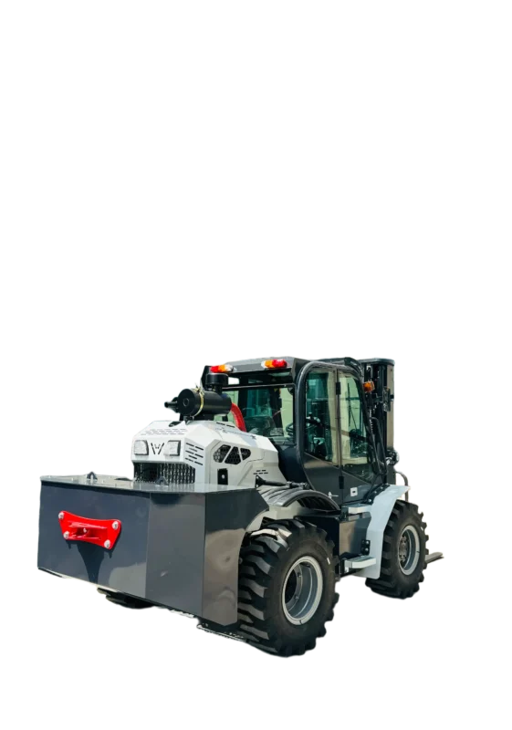 MG3550 all terrain forklift for compacted-gravel yard comparison